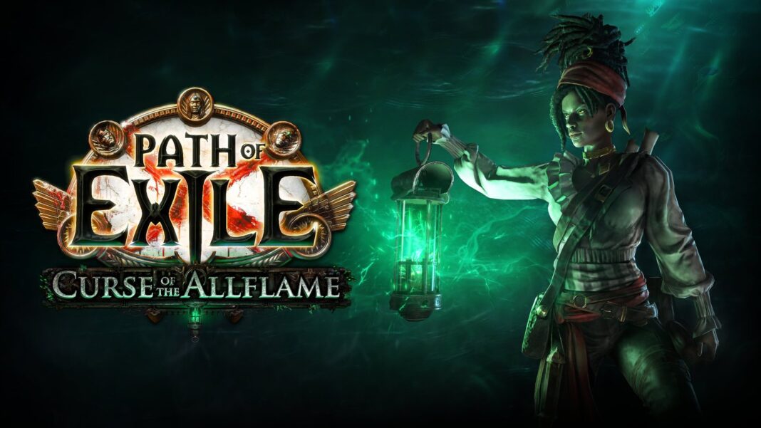 Captura de pantalla de Path of Exile Curse of the Allflame mostrando la nueva región marítima