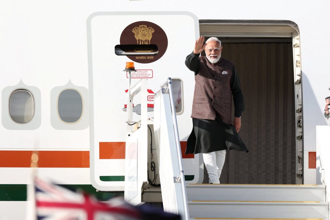 Primer ministro de India Narendra Modi durante su visita a Nueva Zelanda