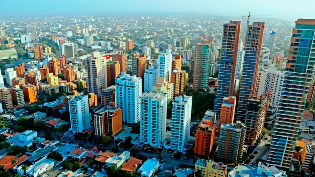 Mapa del clima en Barranquilla con temperaturas y nubosidad