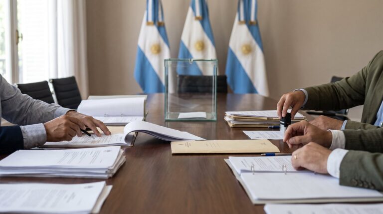 Personas reunidas en el Congreso de la Nación Argentina discutiendo sobre el proyecto de ley de lobby