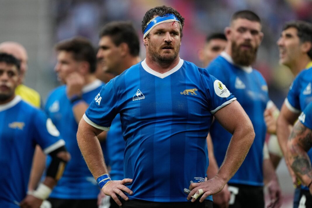 Jugadores de Los Pumas durante el partido contra Inglaterra por el Nations Championship 2026