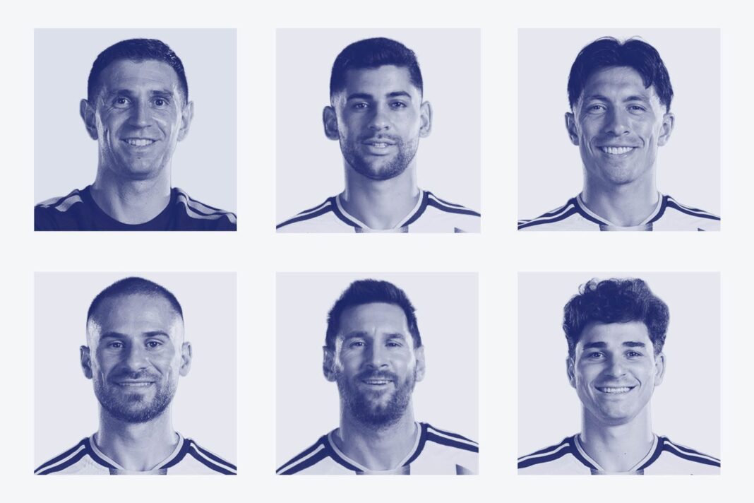 Jugadores de la selección argentina en el partido contra Suiza