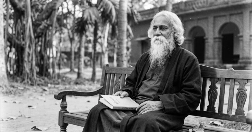 Retrato de Rabindranath Tagore, poeta y filósofo indio