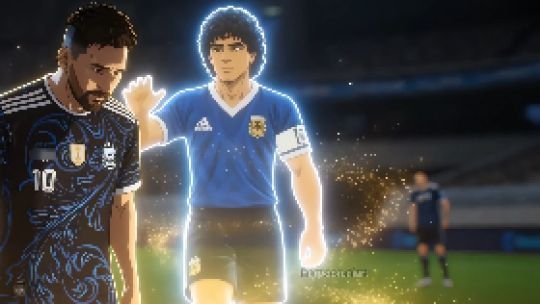 Escena del video anime del partido Argentina vs Inglaterra en el Mundial 2026