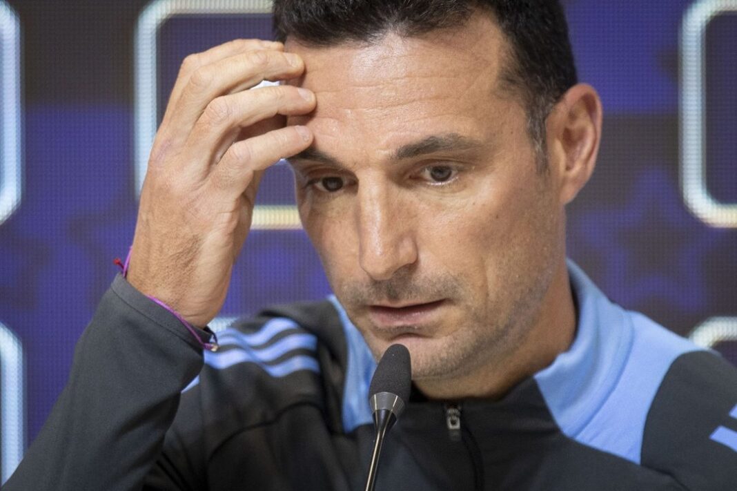 Lionel Scaloni en conferencia de prensa