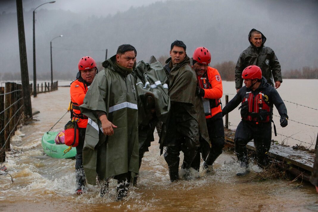 Imagen de zonas afectadas por el temporal en Chile con evacuaciones