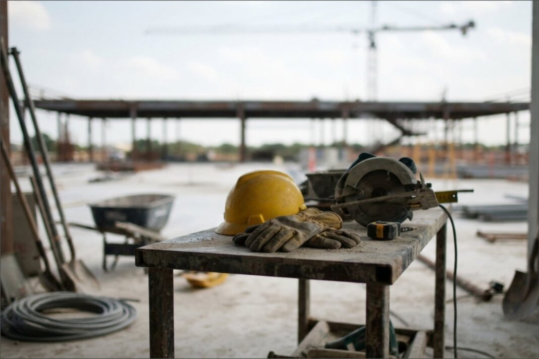 Albañil trabajando en una construcción en Florida