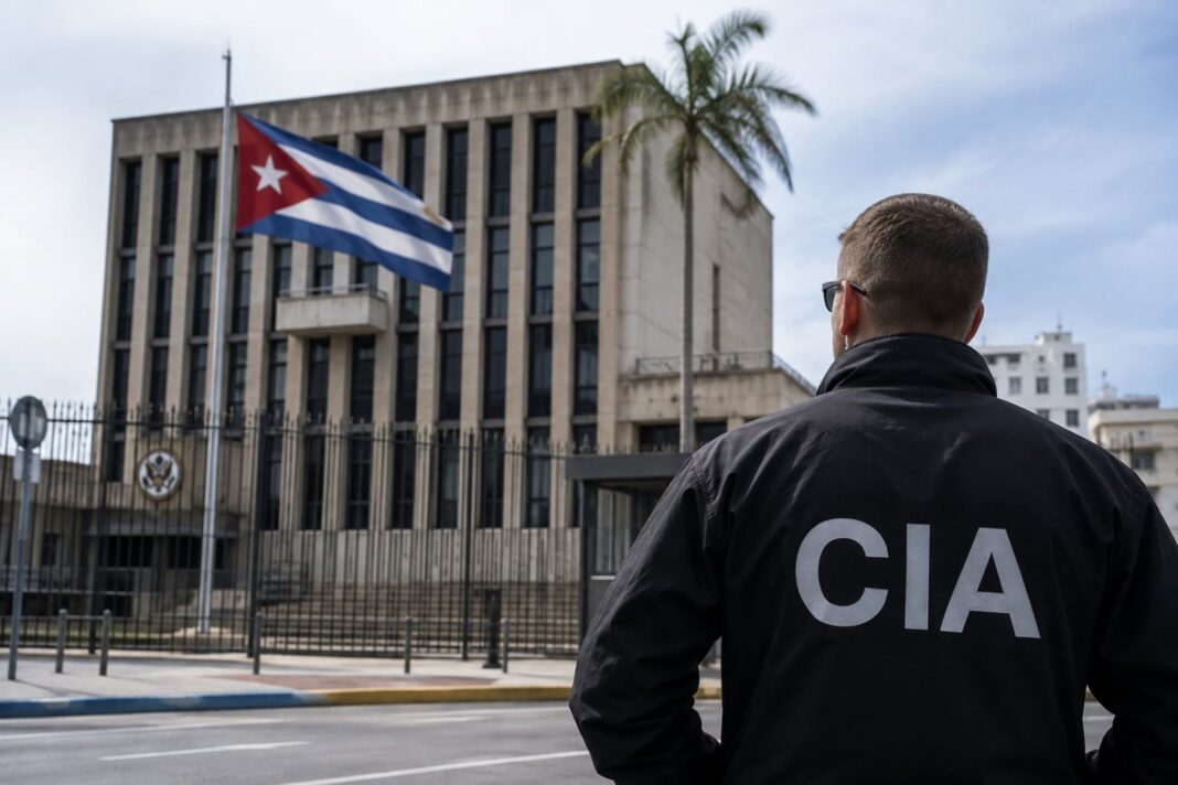 Bandera de Estados Unidos y de Cuba