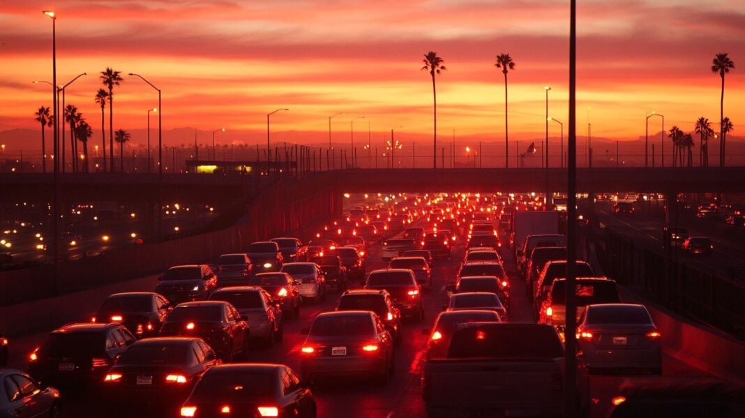 Vista de la garita de San Ysidro en la frontera entre Tijuana y San Diego