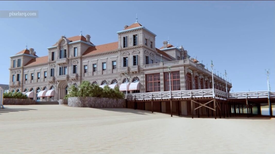 Restos de postes del muelle del Gran Hotel Pocitos en la Playa de los Pocitos, Montevideo