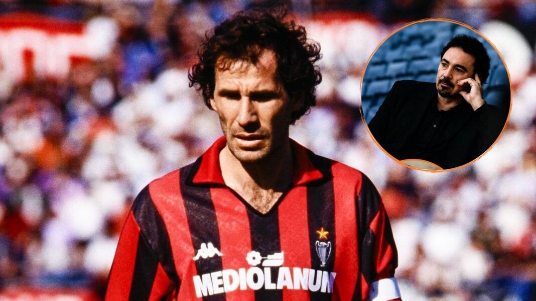 Hugo Sánchez y Franco Baresi en un partido de fútbol