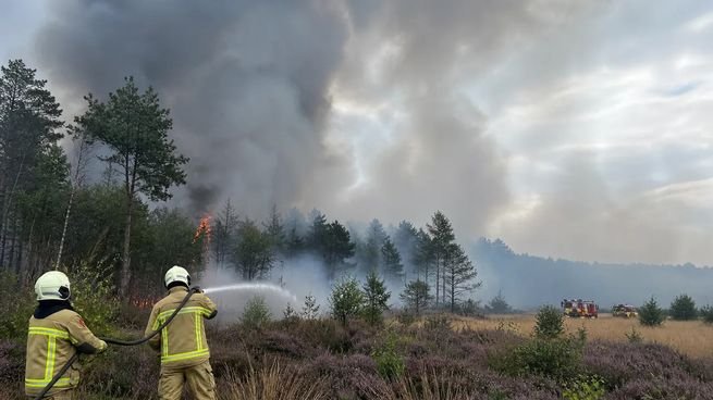 Incendio forestal en la reserva natural de Altos Fens, Bélgica