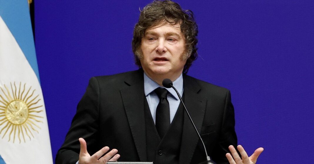 Presidente Javier Milei en un acto oficial