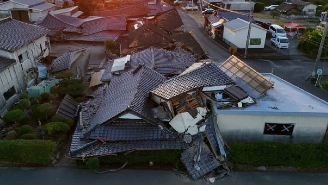 Zona afectada por el sismo en Japón