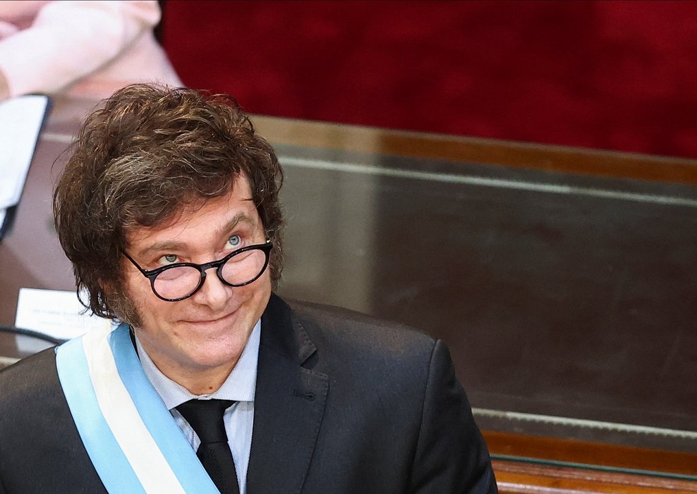 Javier Milei en un acto oficial