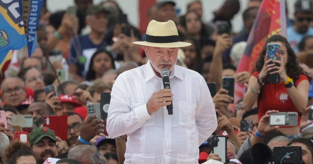 Luiz Inácio Lula da Silva durante un acto de campaña
