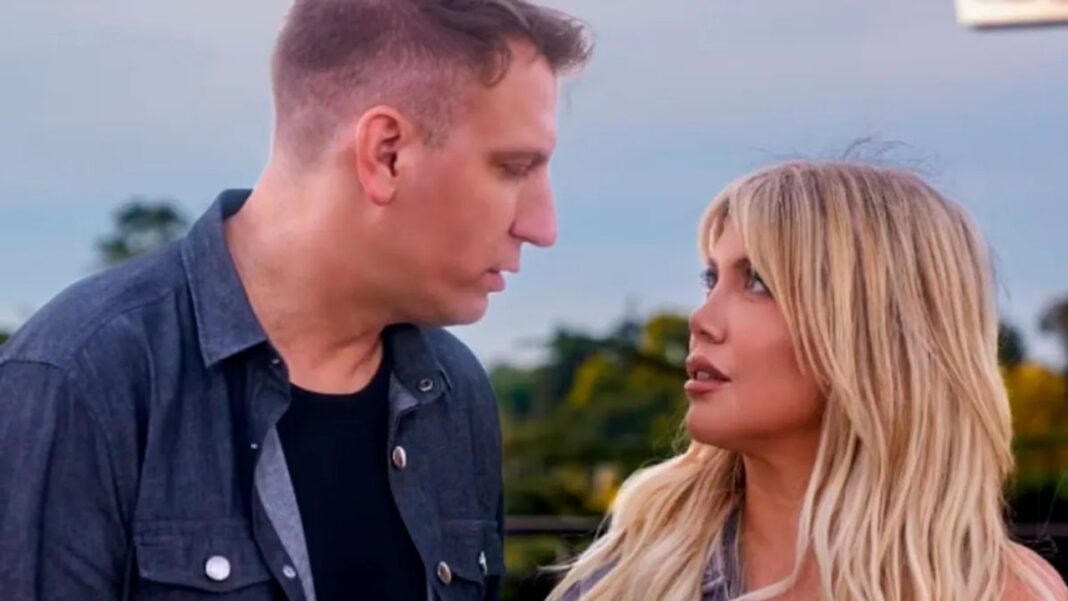 Maxi López y Wanda Nara en un evento público