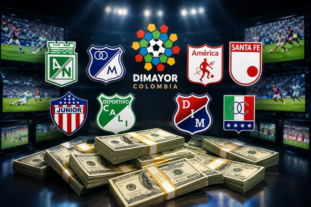 Logotipos de Paramount y Disney+ junto a un balón de fútbol