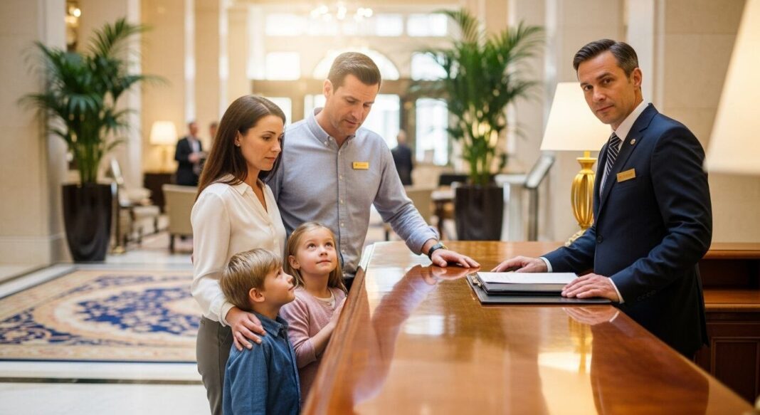 Recepción de un hotel en Florida