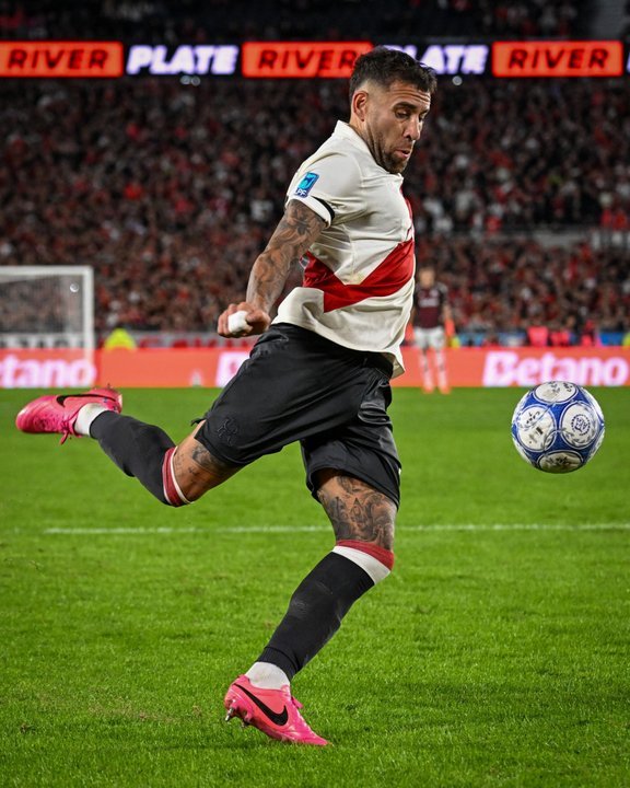 Jugadores de River Plate durante el partido contra Rosario Central