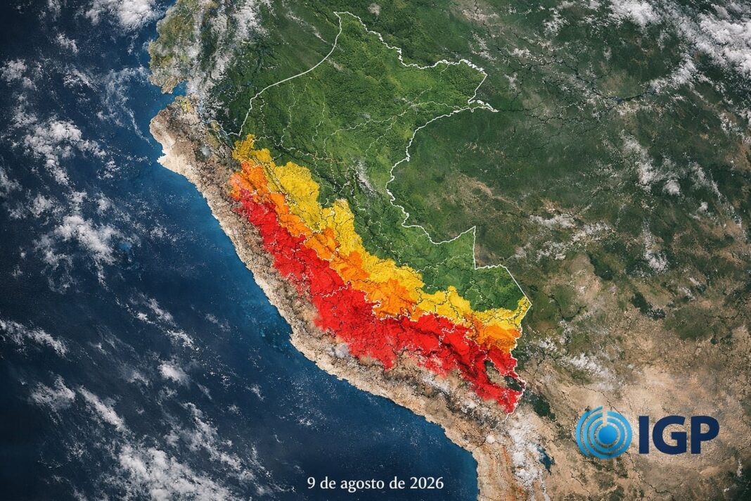 Mapa sísmico de la región Junín con epicentro en Chupaca