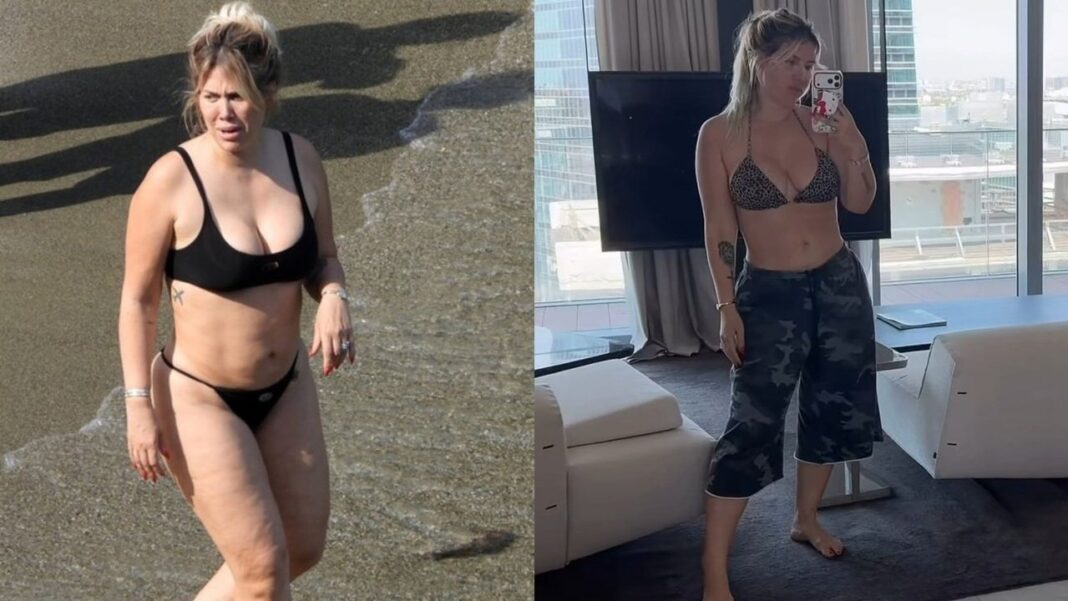 Wanda Nara en bikini en la playa durante sus vacaciones en Italia