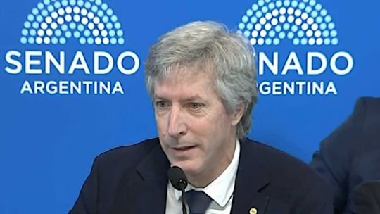 Santiago Bausili, presidente del Banco Central, durante su exposición en el Senado