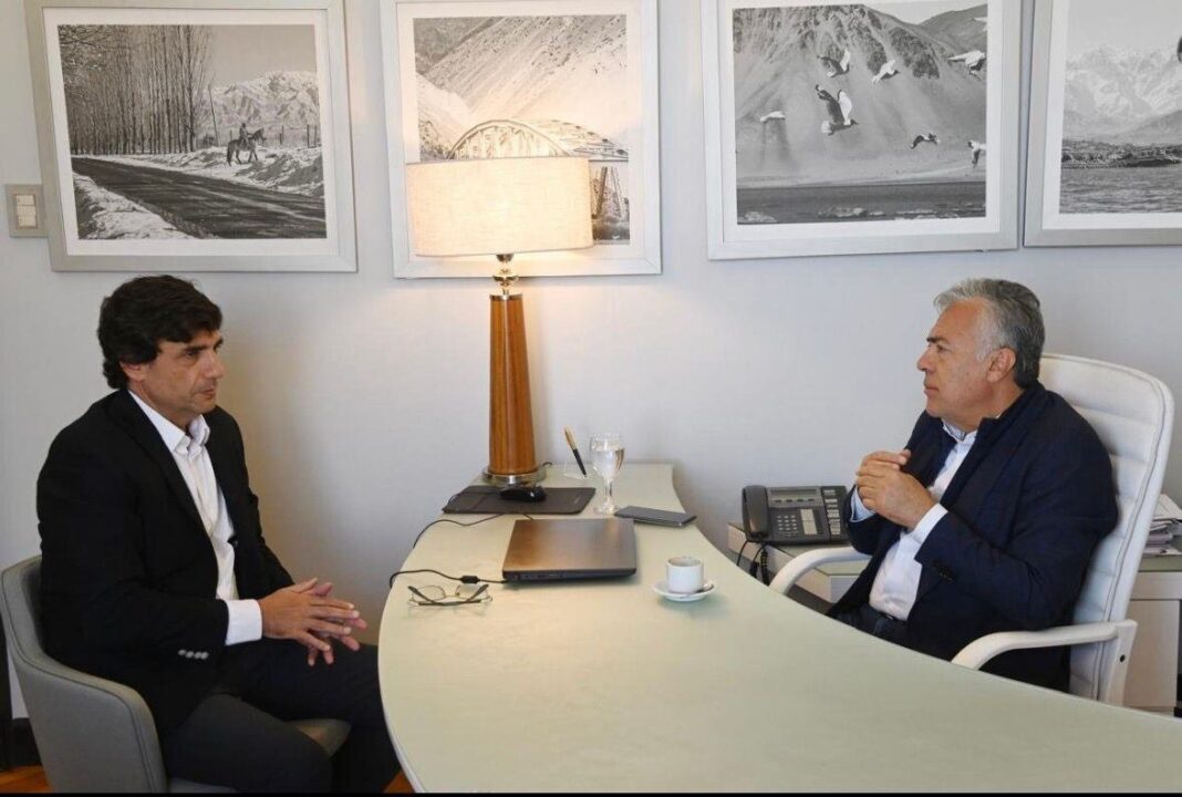 Hernán Lacunza y Alfredo Cornejo en reunión en Mendoza