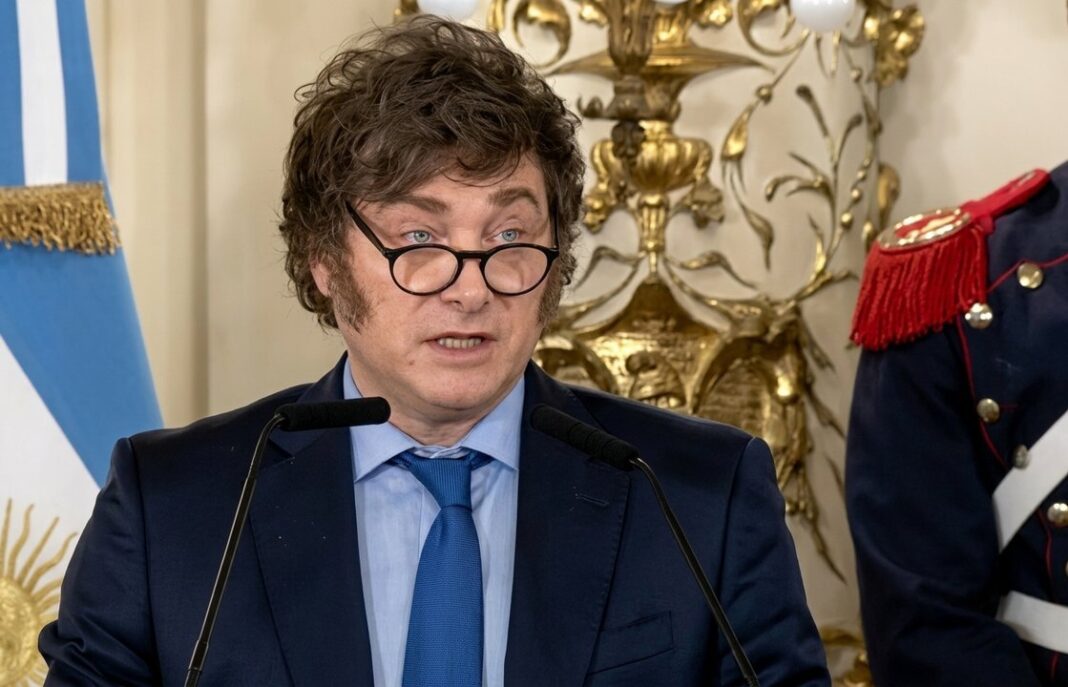 El presidente Javier Milei durante un acto oficial. Foto: Agencia NA