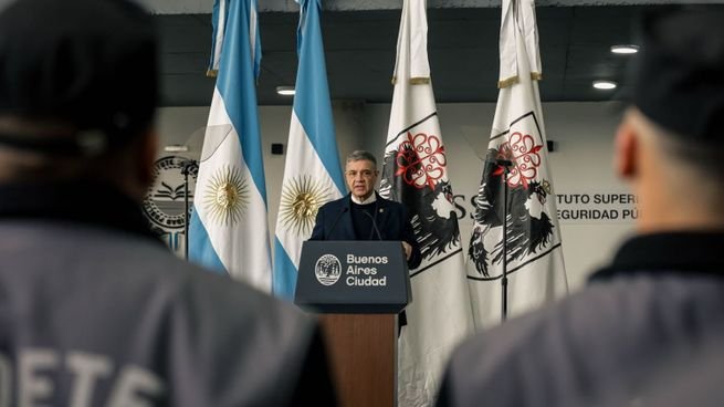 Jorge Macri, jefe de Gobierno de la Ciudad de Buenos Aires, durante un anuncio oficial
