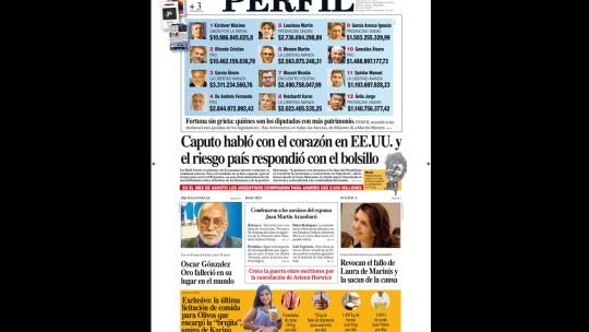 Portada del Diario PERFIL del sábado 26 de septiembre de 2026