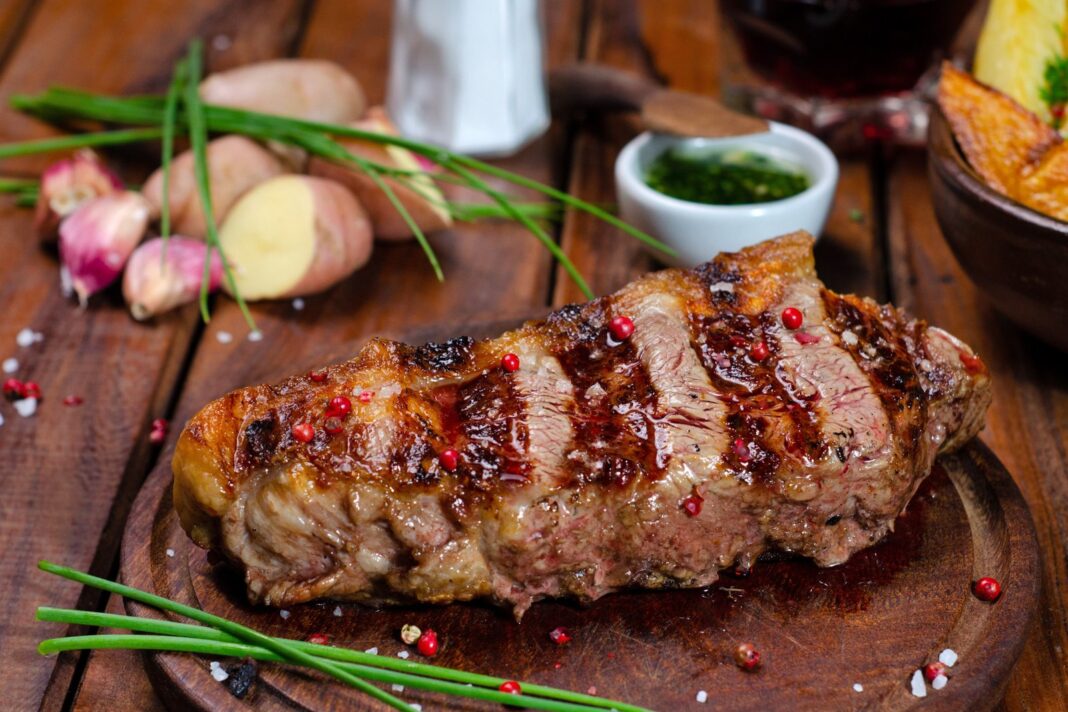 Carne argentina en exposición comercial