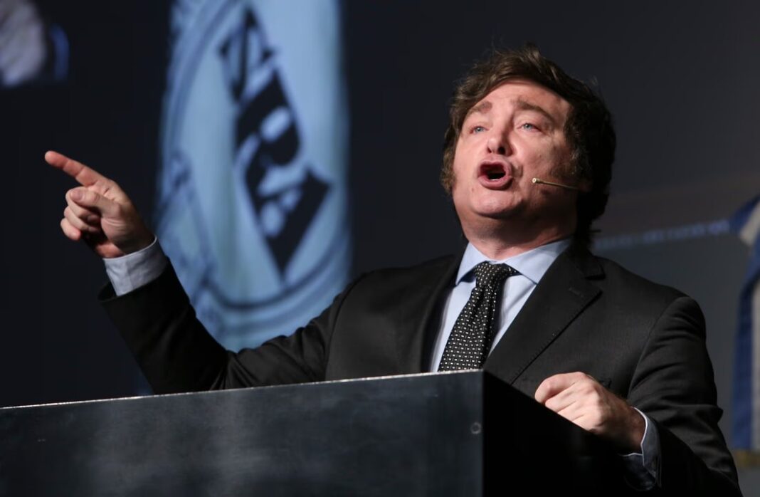 Javier Milei durante su gira internacional