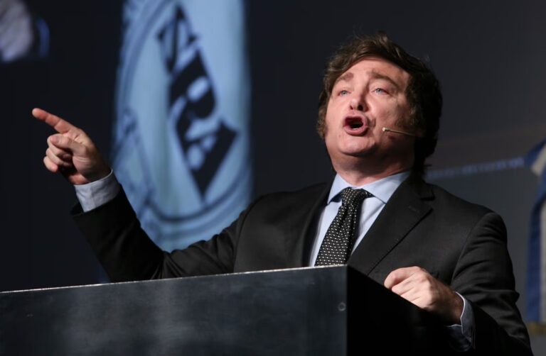 Javier Milei durante su gira internacional