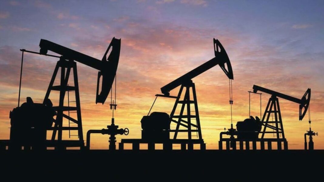 Gráfico del precio del petróleo Brent superando los 107 dólares