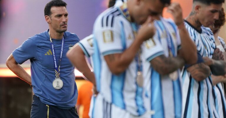Jugadores de la Selección Argentina durante un entrenamiento