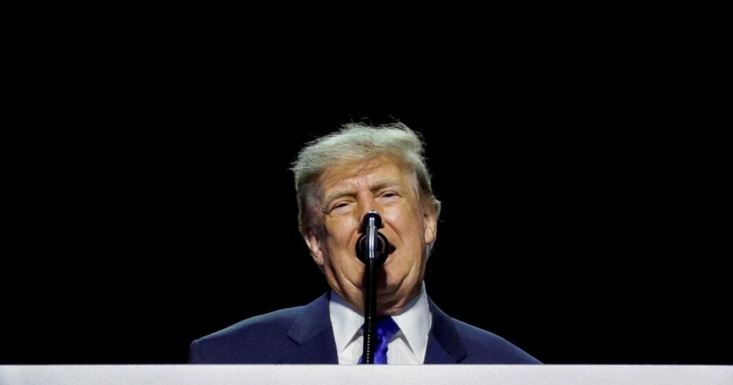 Donald Trump durante su discurso en la convención republicana en Dallas
