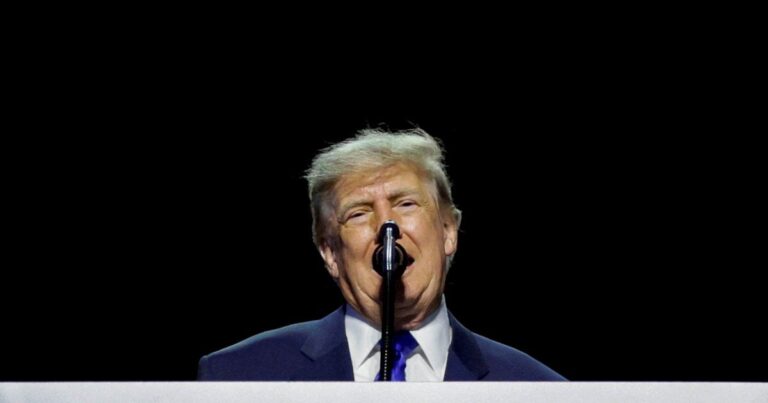 Donald Trump durante su discurso en la convención republicana en Dallas