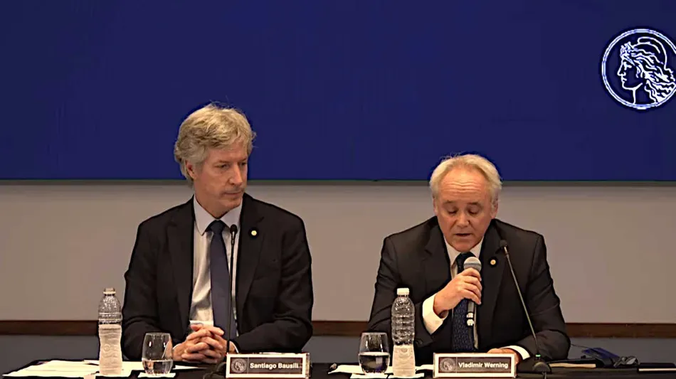 Santiago Bausili, presidente del Banco Central de la República Argentina, durante una conferencia de prensa