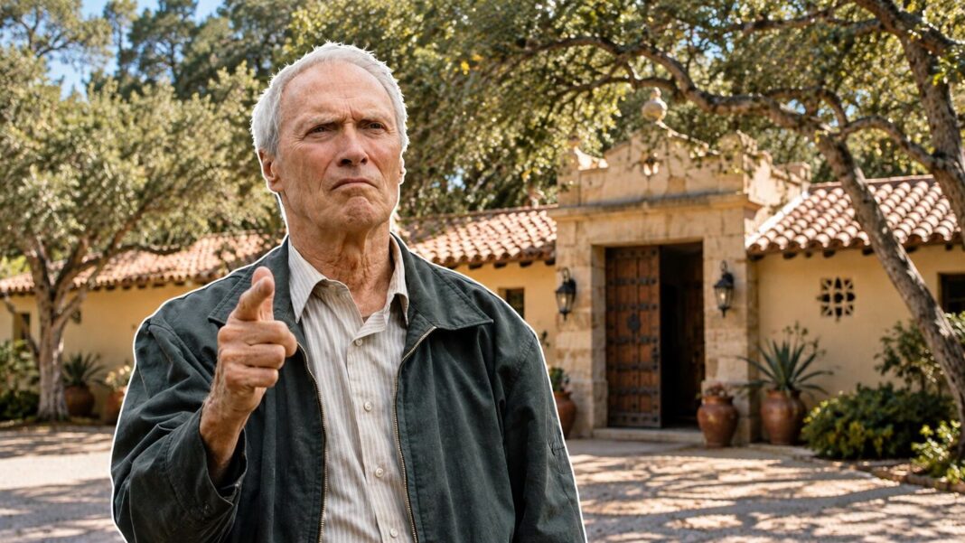 Fachada de la casa de estilo hacienda de Clint Eastwood en Pebble Beach, California