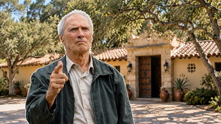Fachada de la casa de estilo hacienda de Clint Eastwood en Pebble Beach, California