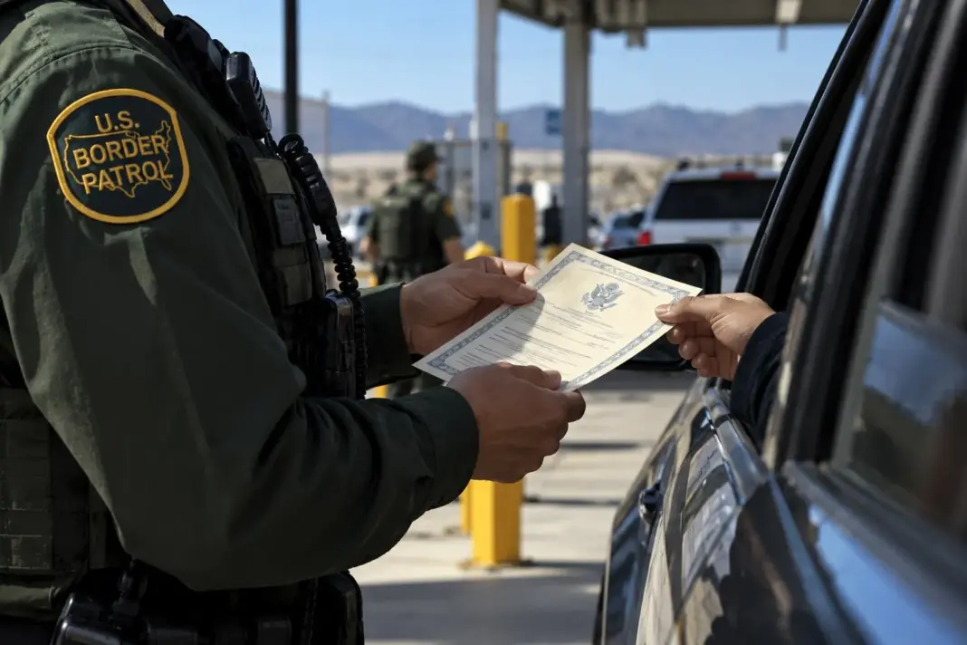 Agentes de la Patrulla Fronteriza de Estados Unidos en un puesto de control