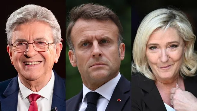 Marine Le Pen y Jean-Luc Mélenchon, líderes de la extrema derecha y la izquierda radical francesa, respectivamente.