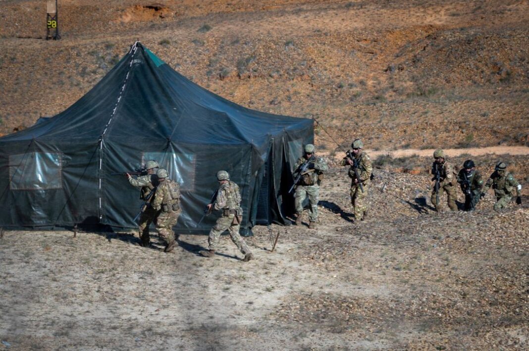 Tanques Argentinos Medianos y vehículos de combate del Ejército Argentino durante un ejercicio combinado
