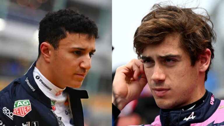 Isack Hadjar y Franco Colapinto durante el Gran Premio de Singapur