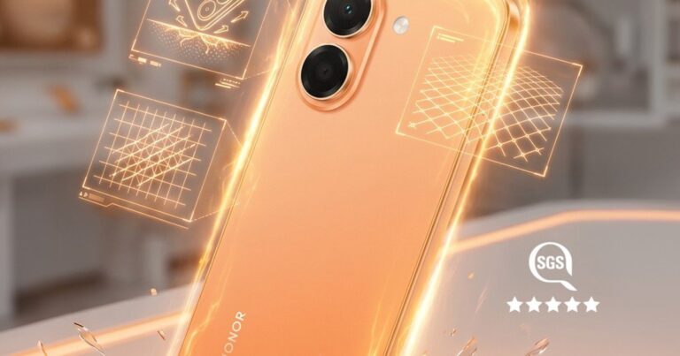 Smartphone HONOR X7e en colores Naranja Amanecer y Negro Medianoche