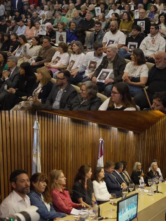 Conferencia de prensa del juez federal Miguel Hugo Vaca Narvaja sobre la identificación de desaparecidos en La Perla