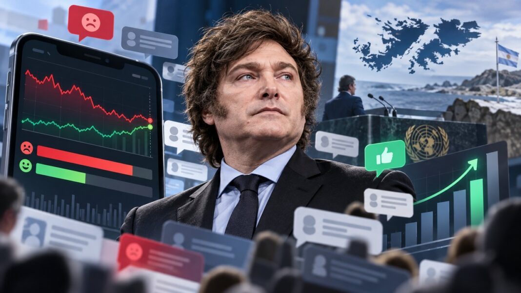Javier Milei durante una intervención pública