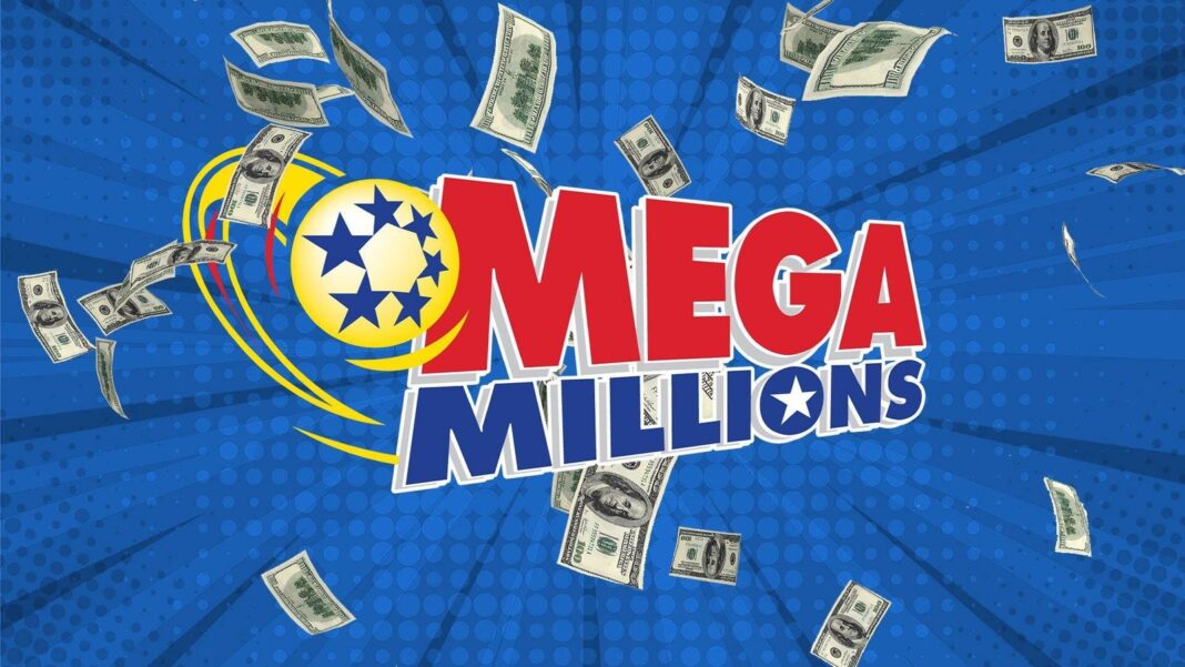 Boleto de lotería Mega Millions junto a una tabla de números