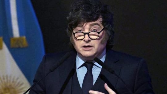 Presidente Javier Milei durante una conferencia de prensa